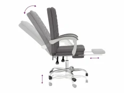 Clicnbuy Silla de oficina reclinable cuero sintético