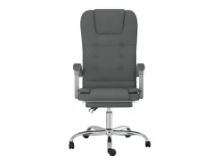 Clicnbuy Silla de oficina reclinable con masaje de tela oscuro