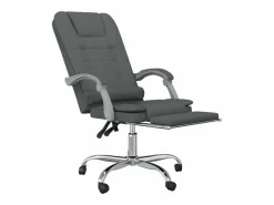 Clicnbuy Silla de oficina reclinable con masaje de tela oscuro