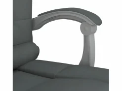 Clicnbuy Silla de oficina reclinable con masaje de tela oscuro