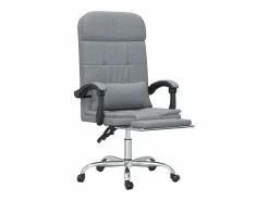 Outlet Clicnbuy Silla de oficina reclinable con masaje de tela claro Gris