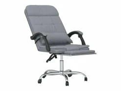 Outlet Clicnbuy Silla de oficina reclinable con masaje de tela claro Gris