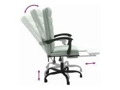 Online Clicnbuy Silla de oficina reclinable de terciopelo claro Gris