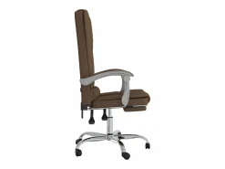 Online Clicnbuy Silla de oficina reclinable con masaje de tela marrón Marru00f3n