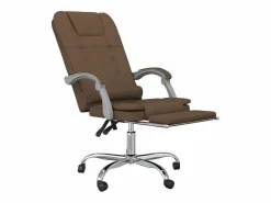 Online Clicnbuy Silla de oficina reclinable con masaje de tela marrón Marru00f3n