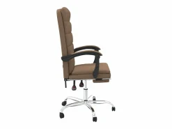 Discount Clicnbuy Silla de oficina reclinable de tela marrón Marru00f3n