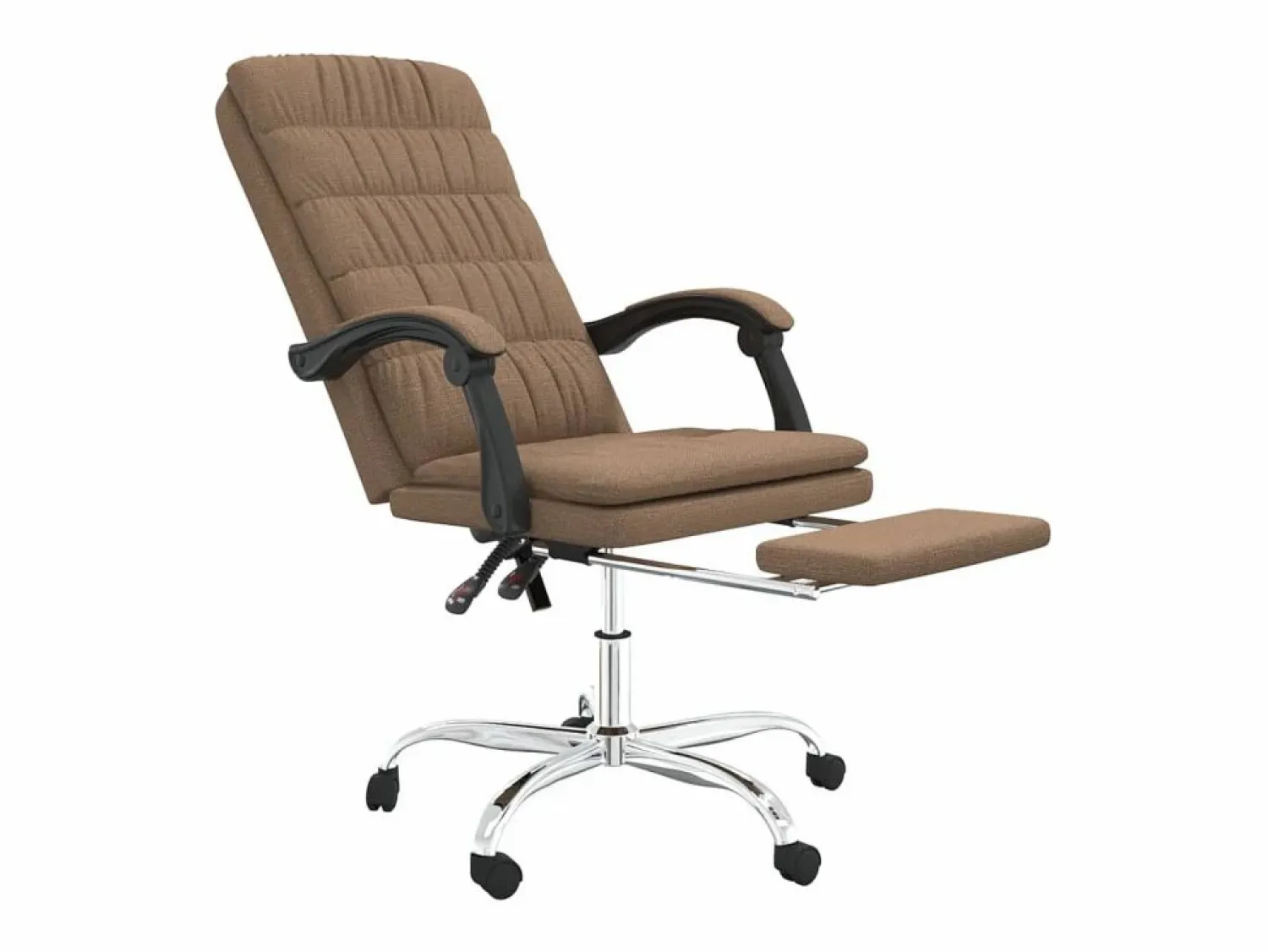 Discount Clicnbuy Silla de oficina reclinable de tela marrón Marru00f3n