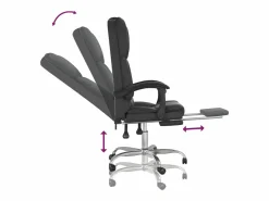 Discount Clicnbuy Silla de oficina reclinable masaje cuero sintético Negro
