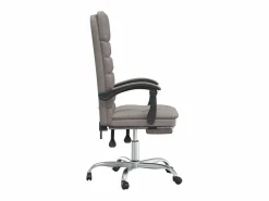Discount Clicnbuy Silla de oficina reclinable con masaje tela gris taupé Topo