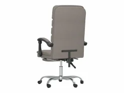 Discount Clicnbuy Silla de oficina reclinable con masaje tela gris taupé Topo