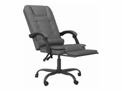 New Clicnbuy Silla de oficina reclinable masaje cuero sintético Gris