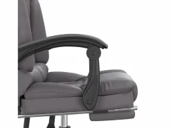 Clicnbuy Silla de oficina reclinable masaje cuero sintético