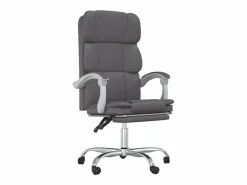 New Clicnbuy Silla de oficina reclinable cuero sintético Gris