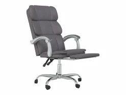 New Clicnbuy Silla de oficina reclinable cuero sintético Gris