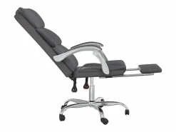 New Clicnbuy Silla de oficina reclinable cuero sintético Gris