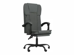 Clicnbuy Silla de oficina reclinable de tela oscuro