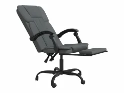 Clicnbuy Silla de oficina reclinable de tela oscuro