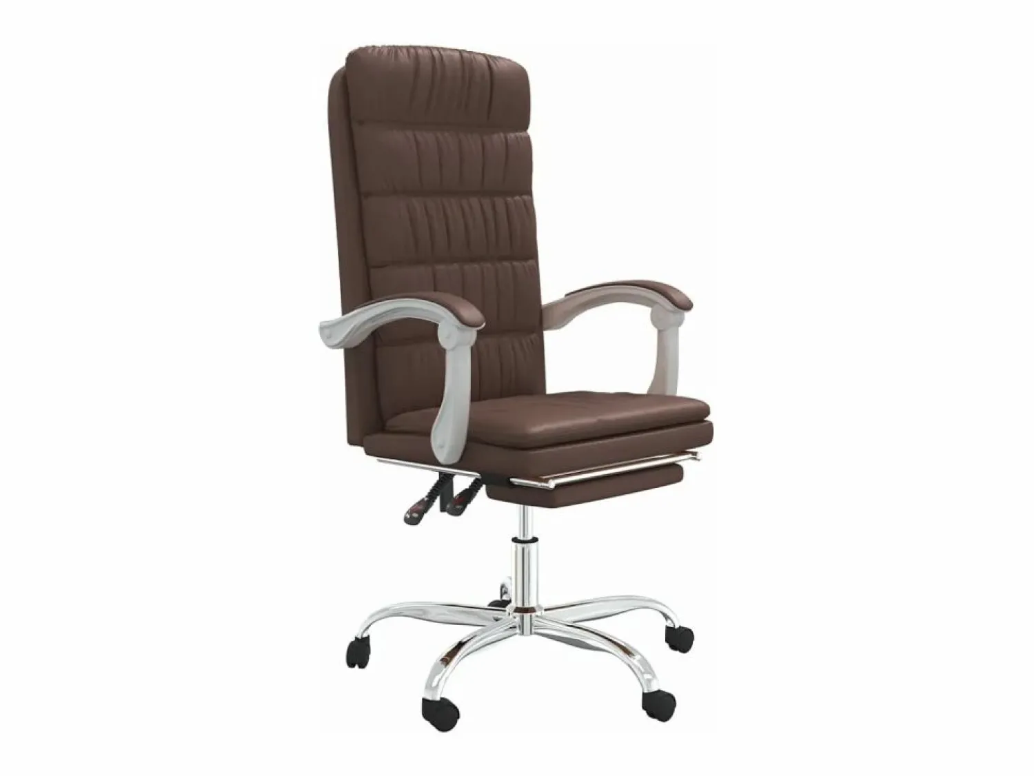 Clicnbuy Silla de oficina reclinable cuero sintético marrón