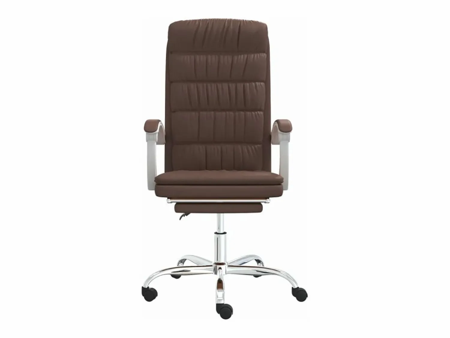 Clicnbuy Silla de oficina reclinable cuero sintético marrón