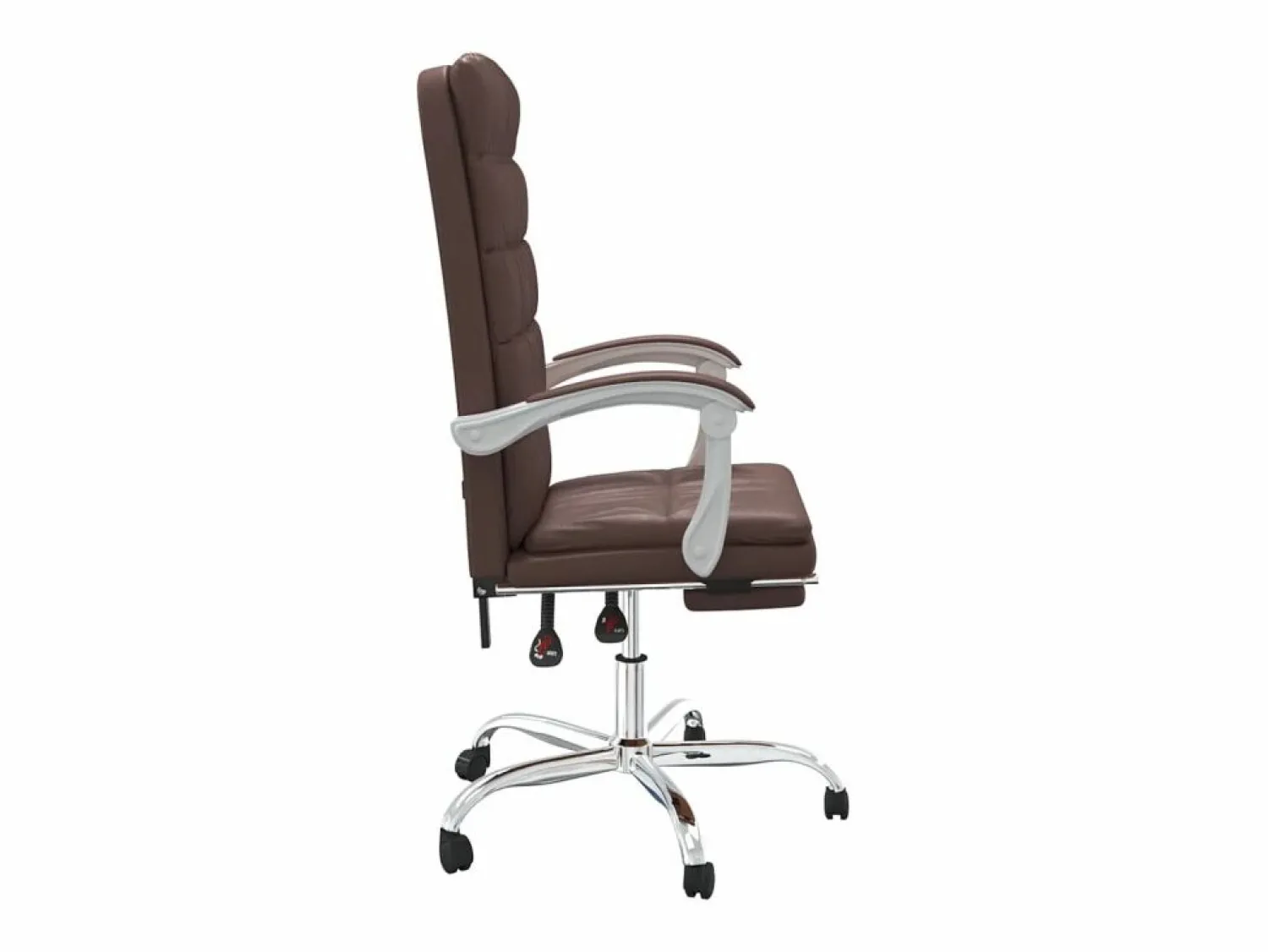 Clicnbuy Silla de oficina reclinable cuero sintético marrón