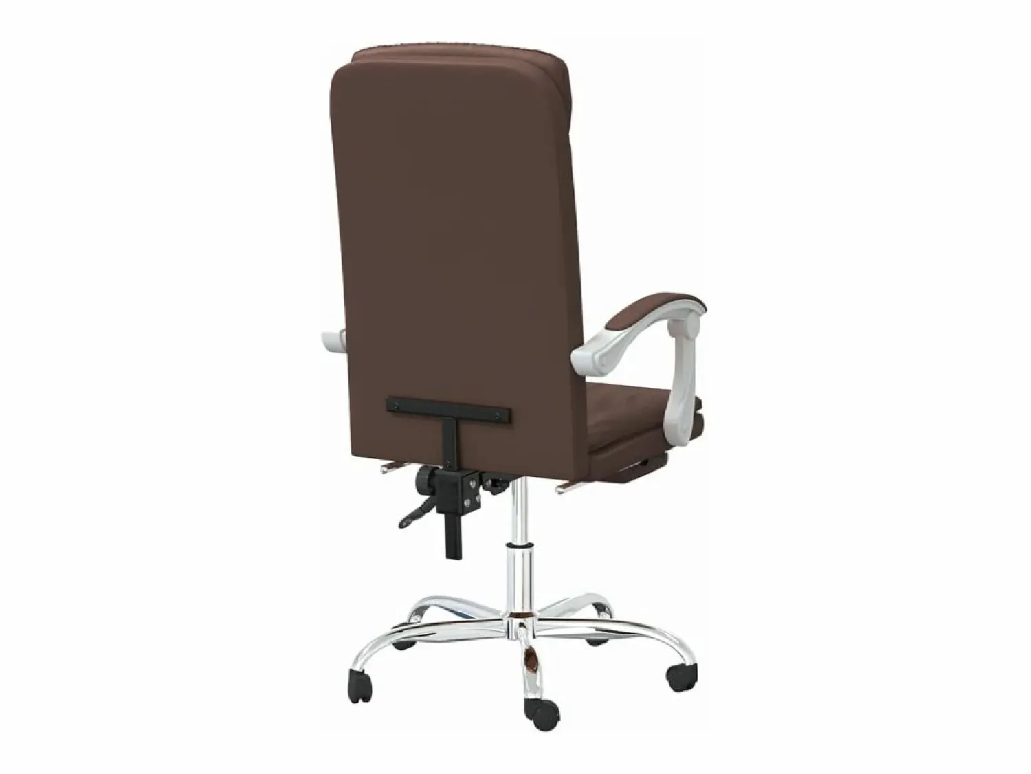Clicnbuy Silla de oficina reclinable cuero sintético marrón
