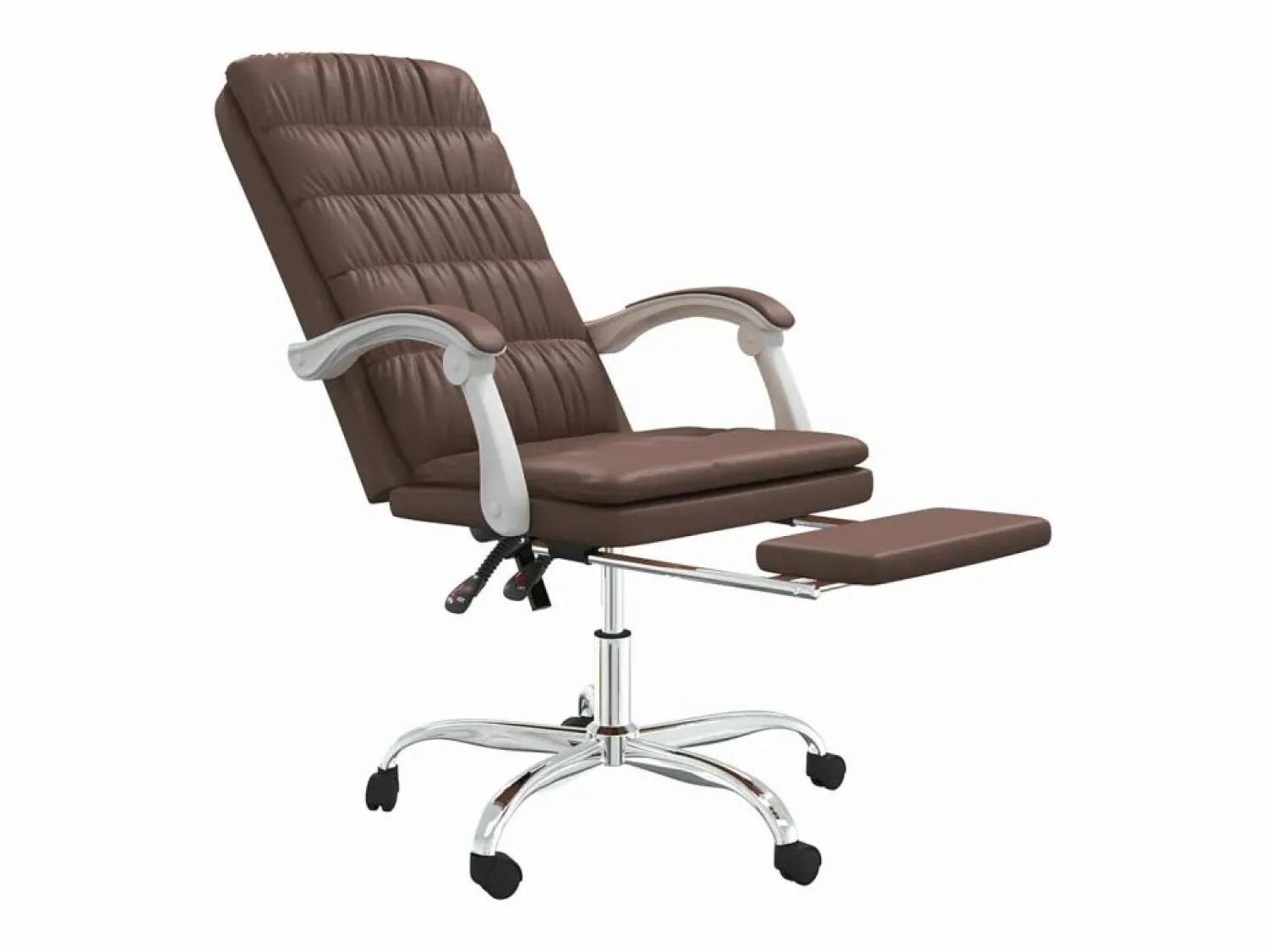 Clicnbuy Silla de oficina reclinable cuero sintético marrón