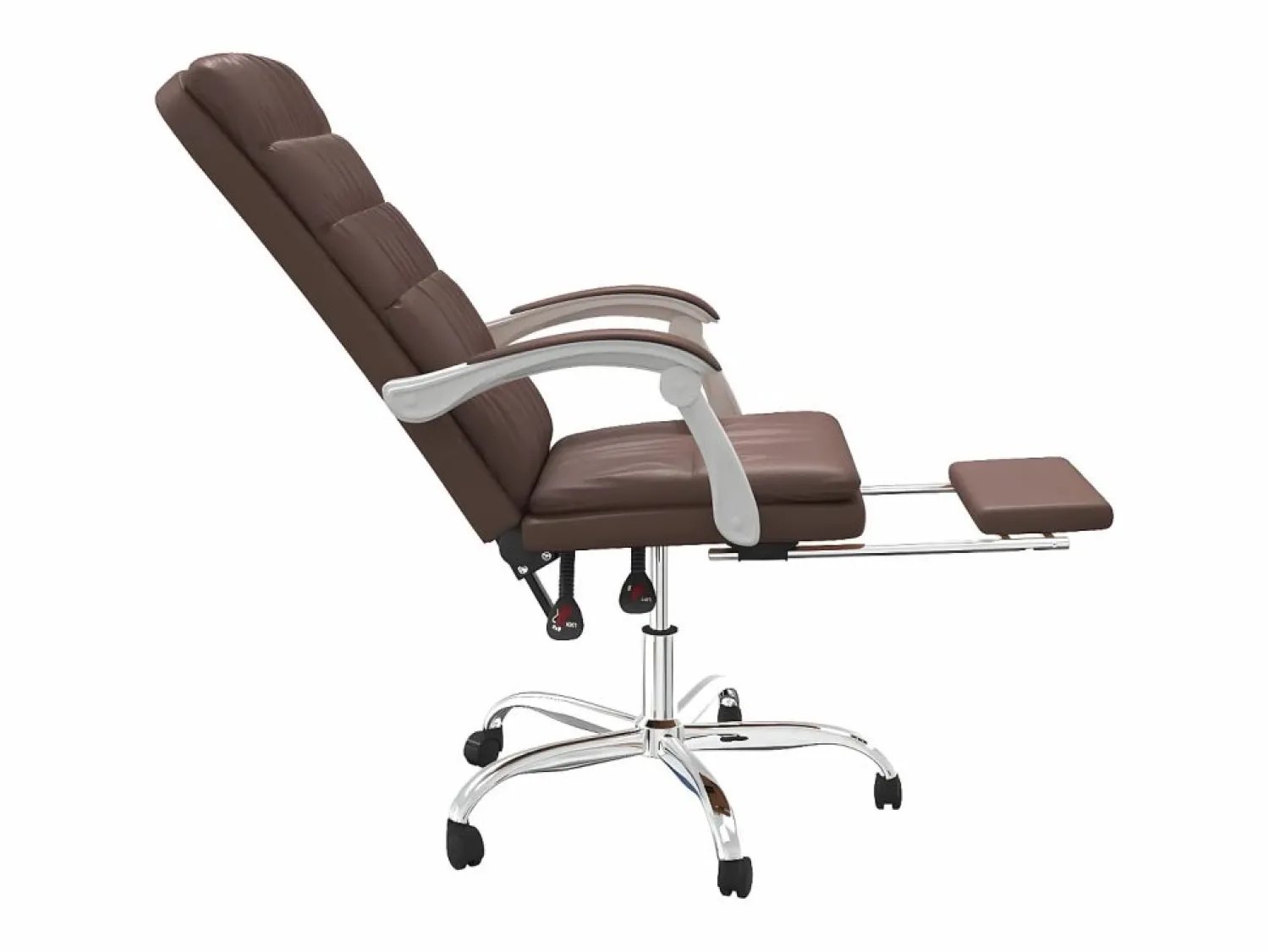 Clicnbuy Silla de oficina reclinable cuero sintético marrón