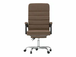 Clicnbuy Silla de oficina reclinable con masaje de tela marrón
