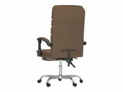 Clicnbuy Silla de oficina reclinable con masaje de tela marrón
