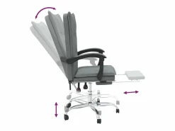 Clearance Silla de oficina reclinable de tela oscuro Silla De Oficina