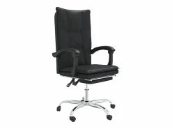 Discount Clicnbuy Silla de oficina reclinable cuero sintético Negro