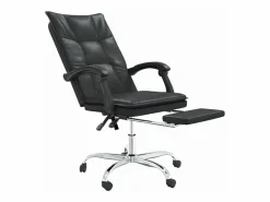 Discount Clicnbuy Silla de oficina reclinable cuero sintético Negro