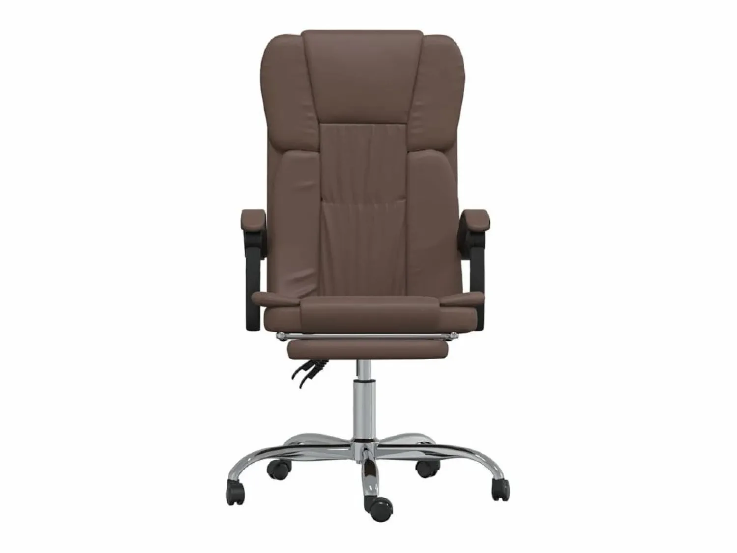 Clearance Clicnbuy Silla de oficina reclinable cuero sintético marrón Marru00f3n