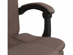 Clearance Clicnbuy Silla de oficina reclinable cuero sintético marrón Marru00f3n