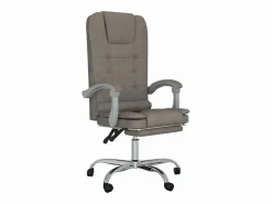 Online Clicnbuy Silla de oficina reclinable con masaje tela gris taupé Topo