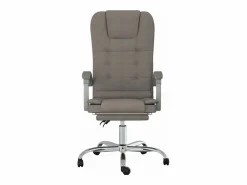 Online Clicnbuy Silla de oficina reclinable con masaje tela gris taupé Topo