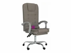 Online Clicnbuy Silla de oficina reclinable con masaje tela gris taupé Topo