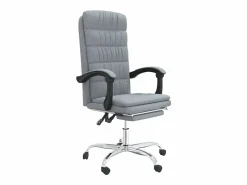 Clicnbuy Silla de oficina reclinable de tela claro
