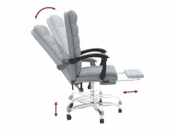 Clicnbuy Silla de oficina reclinable de tela claro