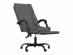 Clicnbuy Silla de oficina reclinable con masaje de tela oscuro Gris