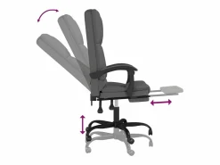 Clicnbuy Silla de oficina reclinable con masaje de tela oscuro Gris
