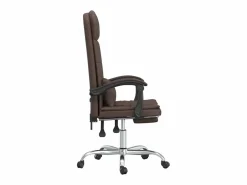 Outlet Clicnbuy Silla de oficina reclinable masaje cuero sintético marrón Marru00f3n