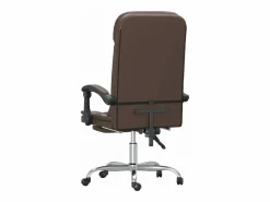 Outlet Clicnbuy Silla de oficina reclinable masaje cuero sintético marrón Marru00f3n