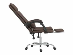 Outlet Clicnbuy Silla de oficina reclinable masaje cuero sintético marrón Marru00f3n