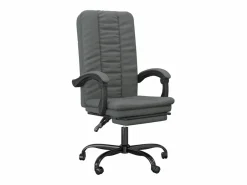 Clicnbuy Silla de oficina reclinable de tela oscuro Gris