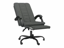 Clicnbuy Silla de oficina reclinable de tela oscuro Gris