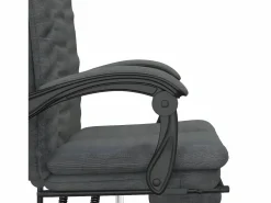 Clicnbuy Silla de oficina reclinable de tela oscuro Gris