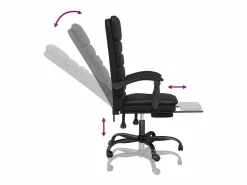 Hot Clicnbuy Silla de oficina reclinable masaje cuero sintético Negro
