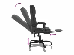 Sale Clicnbuy Silla de oficina reclinable masaje cuero sintético Negro