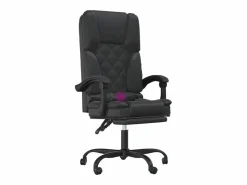 Sale Clicnbuy Silla de oficina reclinable masaje cuero sintético Negro